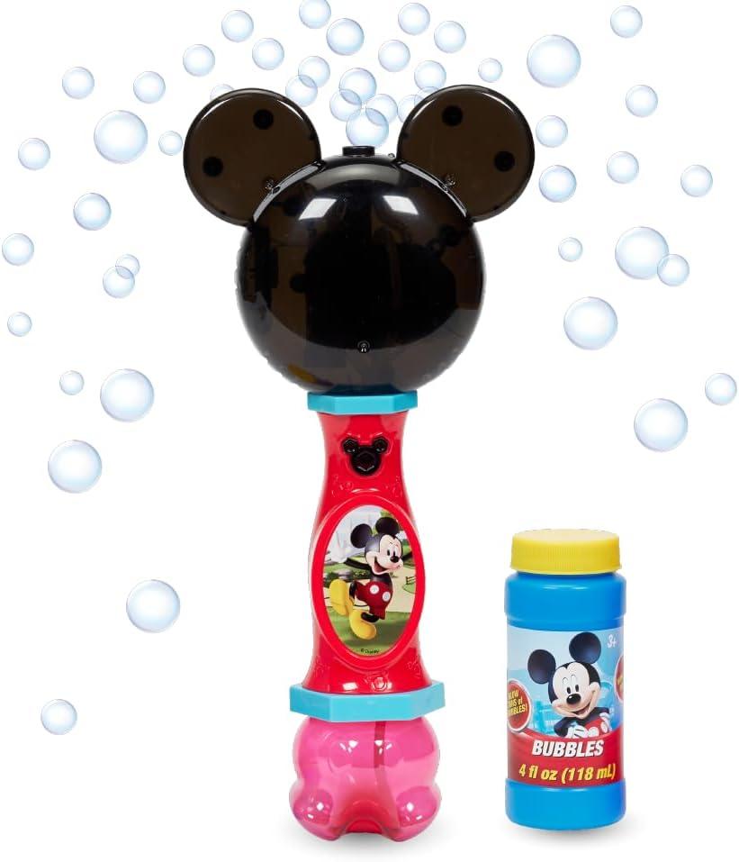 2 Pack Little Kids Disney Mickey Mouse Light and Sound Musical Bubble Wand, Includes Bubble Solution