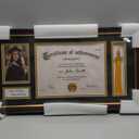 Yaetm 11x22 Diploma Frame with Tassel Holder for 8.5x11 Certificate Document & 4x6 Photo with High Definition Glass, Black Mat Over Gold Acid-free Mat, Mahogany Graduation Frame 2026