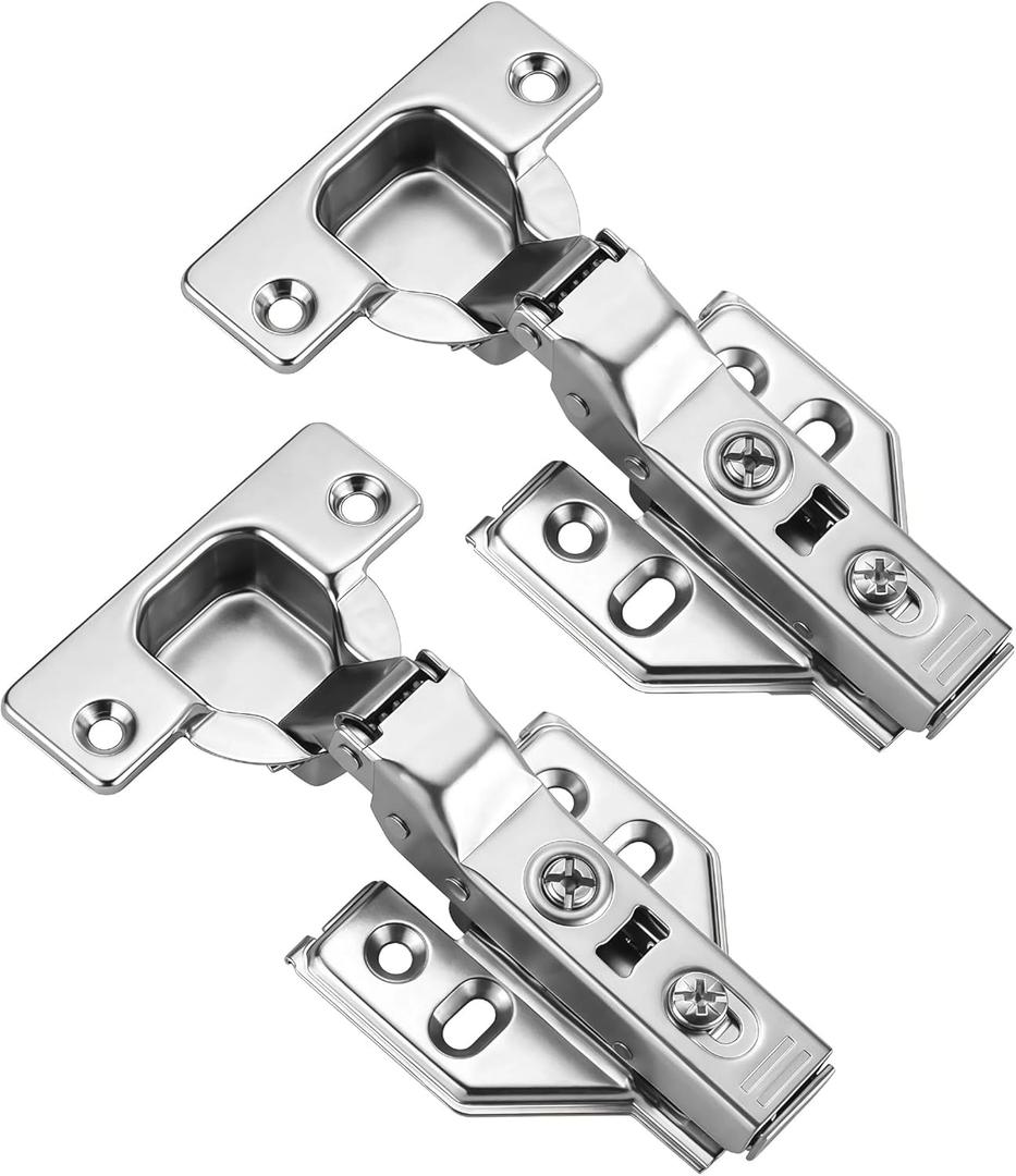40 Pack 20 Pairs Frameless Soft Close Half Overlay Cabinet Hinges European Cabinet Door Hinges 35mm Cup Concealed Kitchen Cabinet Hinges