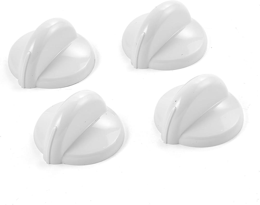 4 Pcs WB03T10205 Stove Knob Replacement for GE Stove Burner Knobs GE Gas Range Parts White Plastic Surface Burner Control Knob General Electric Profile Range Cooktop Knobs