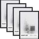 HEART ART 20x30 Poster Frames Without Mat Set of 4, Black, 20x30-4 pack