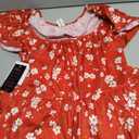 OWIN Womens Summer Square Neck Floral Sundress Flutter Sleeve A-Line Mini Casual Vacation Beach Dress with Pockets (M)