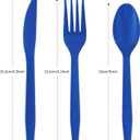 240 Pcs Disposable Blue Plastic Silverware Set, Including Blue Party Forks, Knives And Spoons 80 Pieces Each