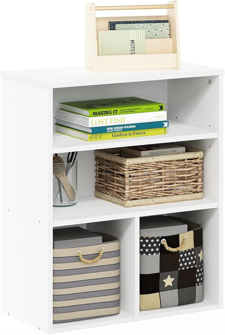 Furinno Pasir 3 Tier Display Bookcase, White