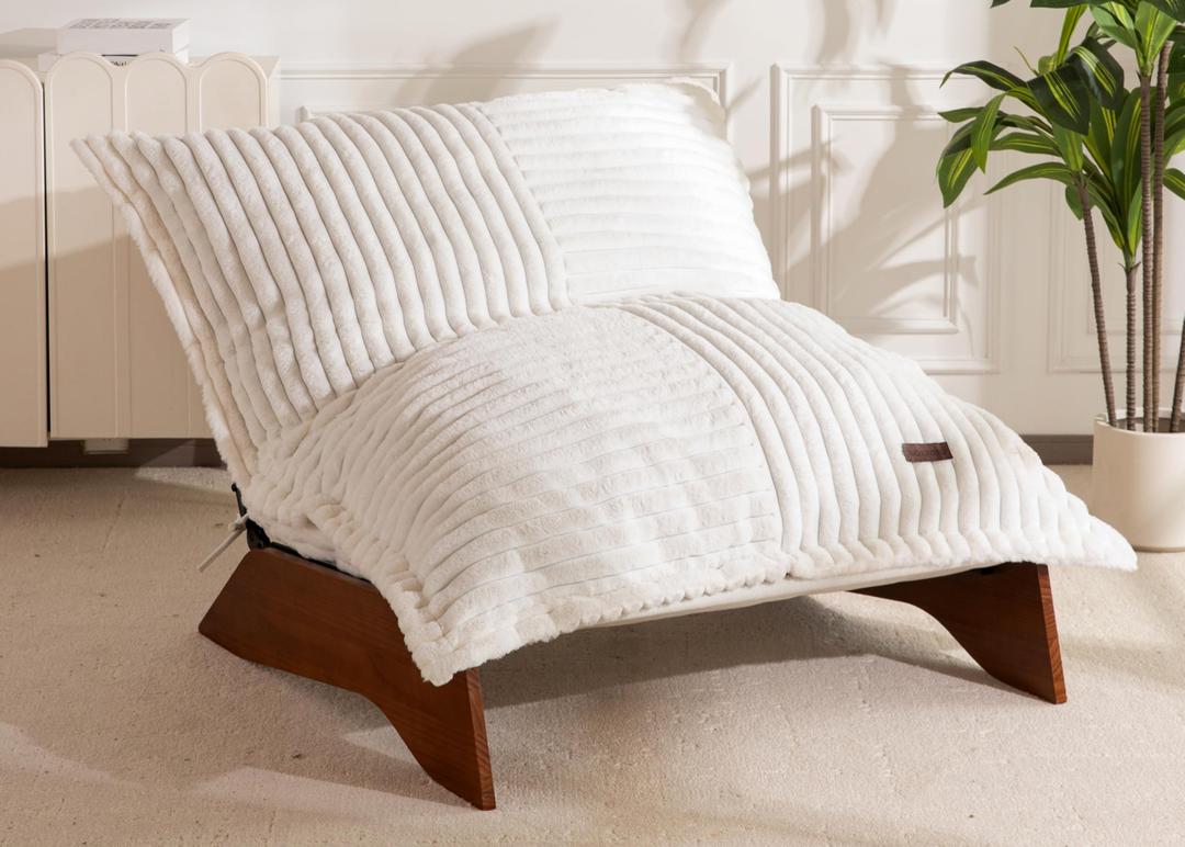 MAXYOYO Adjustable Living Room Chair, 3-Position Bean Bag Chair with Frame