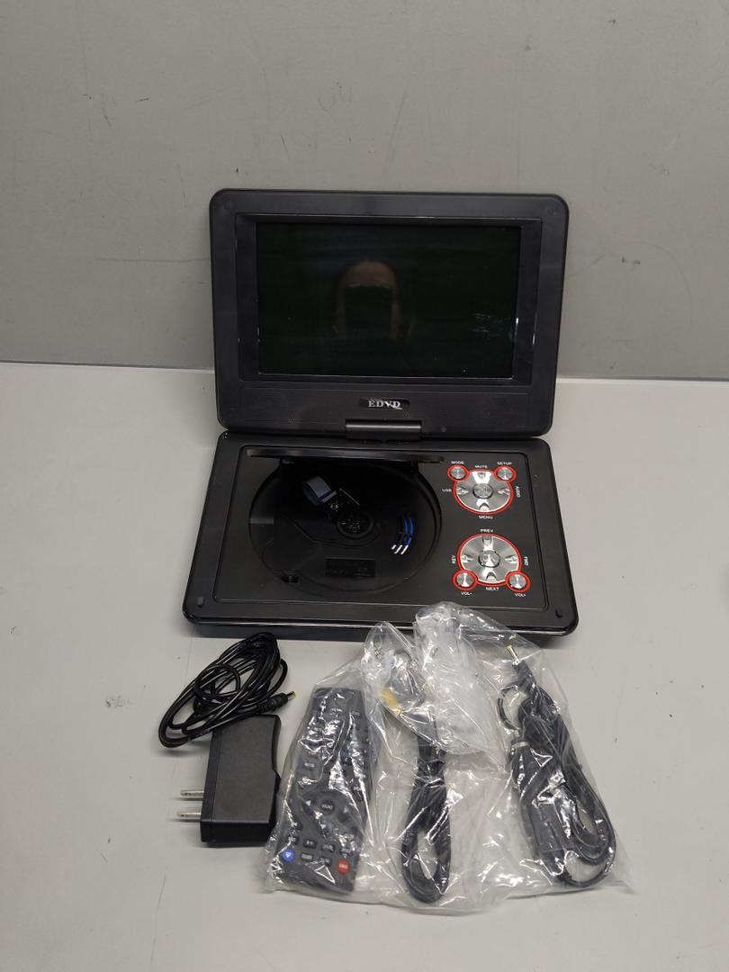 11.5" Portable DVD Player with 9.5" Swivel Screen, 5-Hours Rechargeable Battery,Car DVD Player with Extra Carrying Bag,Support CD/DVD/SD Card/USB,Regions Free,Dual Speakers,Black