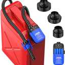 CrestWave Gas Pump for Gas Can, 2.4GPM with Auto-Stop Sensor, 41" Hose 4 Adapters, Battery-Powered Electric Fuel Transfer Pump for Lawn Mower Generator Boat Emergency Use