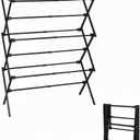 3-Tier Metal Folding Clothes Drying Rack, Laundry Drying Rack Clothing | Collapsible Dryer Racks for Laundry | Indoor & Outdoor,Black