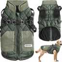 Mosucoirl Warm Dog Coats Pet Clothes, Waterproof Dogs Jacket Reflective Pet Outfits Winter Dog Cold Weather Coat Cozy Snow Jackets Vest for Dogs Puppy Doggie (XL, Grey)