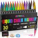 GOTIDEAL Chalk Markers,Fine Tip Liquid Chalk Markers for Blackboard Chalkboard Calendar Glass Neon Pens, Washable Window markers Paint and Drawing for Car, Auto, Bistro,Mirror Wet Erase 30 Colors