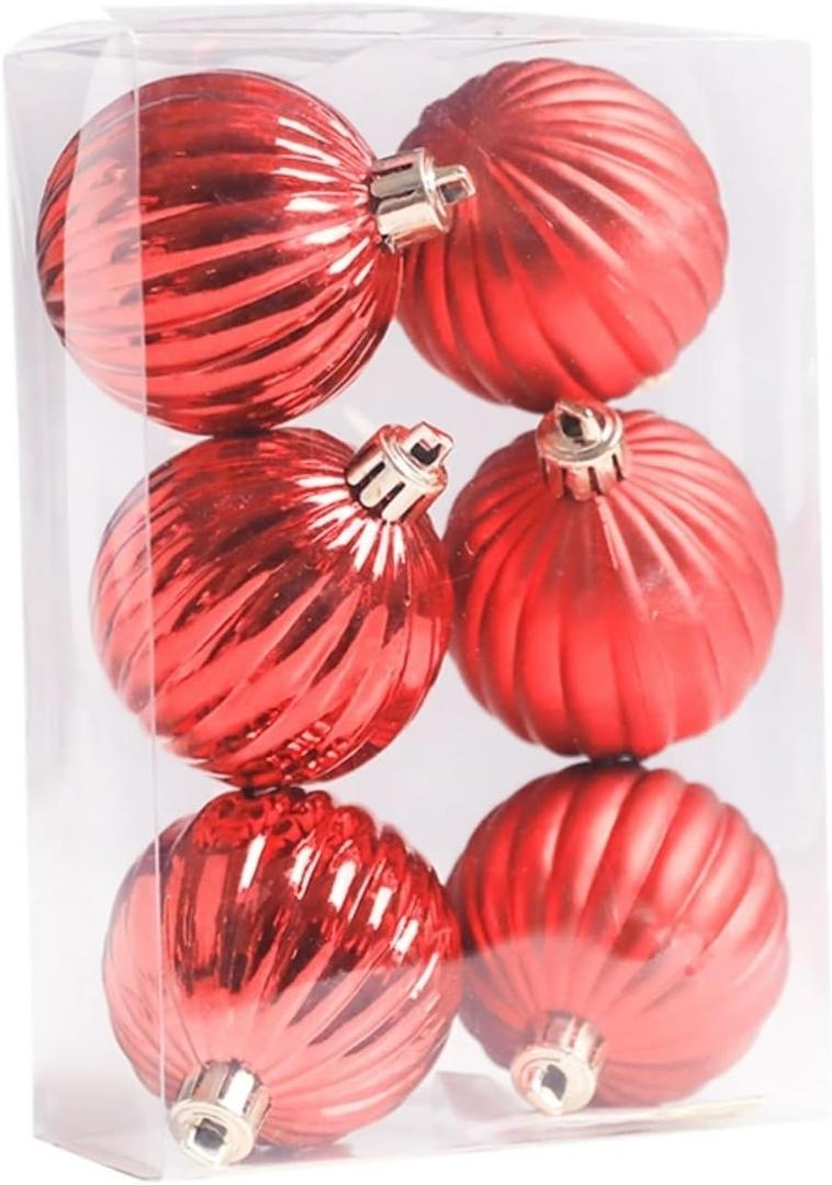 4pcs Christmas Ball Ornaments Set Shatterproof Hanging Baubles Christmas Tree Decorations for Xmas Holiday(D,8cm/3.14in)