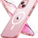 Miracase Magnetic Series for iPhone 13 Case [Compatible with MagSafe] [with 2X Screen Protectors] Military-Grade Protection, Anti-Fingerprint, Slim Design Phone Case for iPhone 13, Glitter Pink (iPhone 13 6.1")