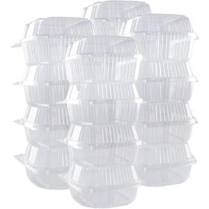 Polystyrene Hinged-Lid Container 6 Inch Wide x 3.1 Inch High for Mini Cake Pan - Pack of 25