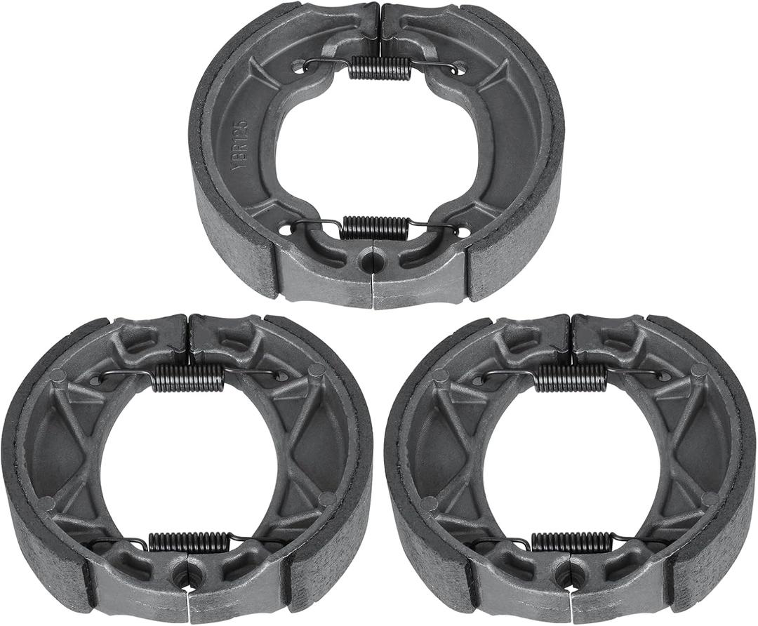 Front Rear Brake Shoes for Yamaha Raptor 50 80 2002-2008 / Grizzly 80 125 2004-2013 / Breeze 125 1992-2004 / Raptor 80 2002-2008, 2 Front + 1 Rear Drum Brake Parking Shoes Assembly Set