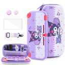 HYPERCASE Cute Switch Lite Carrying Case of Purple Bunny, with Soft Switch Lite Protective Cover, Screen Protector, Shoulder Strap & 2 Thumb Grips