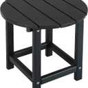 LZRS Round Adirondack Side Table End Table, Outdoor Side Tables for Patio, Backyard,Pool, Indoor Companion, Easy Maintenance & Weather Resistant(Black)