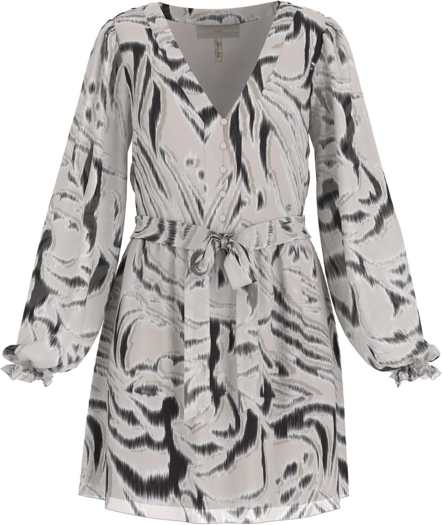 GUESS Women's Marcelle Dress (XS, Zebra Skin Print)
