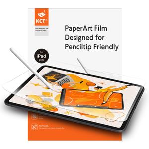 KCT 2nd PaperNano Screen protector Compatible with iPad Pro 11 inch 2024 (M4), Paper Nano-Texture Film for Drawing, Nib Friendly, Anti-Glare-2 Pack (Transparent)