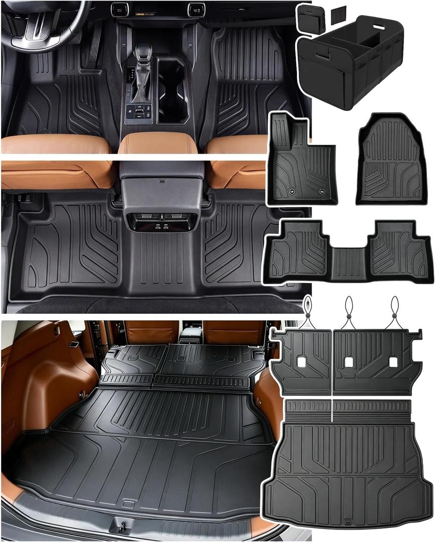 Floor Mats for Toyota RAV4 2026 Hybrid,All Weather Floor Liners & Trunk Cargo Liner with Backrest Mat and Car Trunk Organizer Accessories