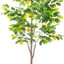 5FT Artificial Lemon Tree Tall Faux Lemon Tree 5 Feet(60in) Fake Lemon Tree Faux Plants with Realistic Trunk and Lifelike Leaves and Fruits for Home Office Decor