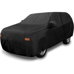 X AUTOHAUX SUV Car Cover for Chevrolet Tahoe 4 Door 2007-2024 Outdoor Waterproof Sun Rain Dust Wind Snow Protection 190T PU W/Driver Door Zipper Black
