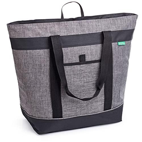 Jumbo Insulated Cooler Bag (Charcoal) with HD Thermal Insulation - Premium, Collapsible Soft Cooler Makes a Perfect Insulated Grocery Bag, Food Delivery Bag, Travel Bag, Beach or Picnic Bags