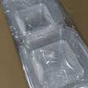 50 Pack Clear Thickening Plastic Hinged Take Out Containers Disposable Clamshell Food Cake Containers with Lids 5.8 x 5.8 x 2.75 inch for Dessert, Cakes, Salads, Pasta, Sandwiches