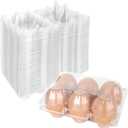 100PCS Plastic Egg Cartons Bulk 2x3 Egg Holders Style Holds 6 Eggs - Half Dozen Storage Perfect for Family Pasture, Groceries Chicken Farm, Refrigerator Storage