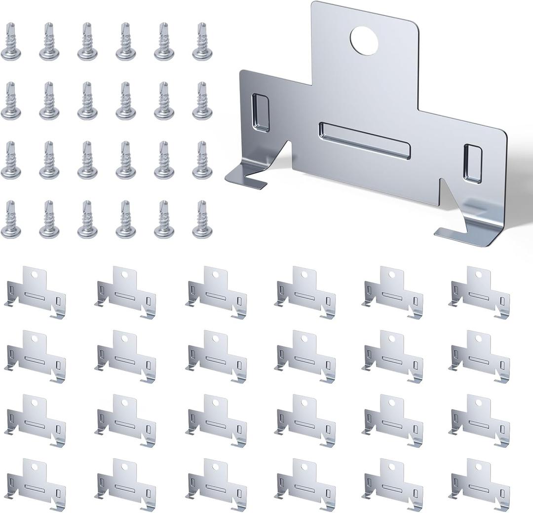 Amico 24Pcs 12 Pairs Metal C-Clips for LED Recessed Lighting with Screws, Retrofit Recessed Housing Cans, Spring Holder Clips for Can Lights, Sturdy, Durability