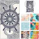 Shapeless Prints Microfiber Beach Towels  Soft & Lightweight  Absorbent, Quick Dry, Sand Free  Perfect for Beach, Pool, Travel, Camping, Yoga  Matching Travel Bag  Large  Nautical Mandala