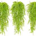 Fake Hanging Plants Faux Vine Leaves Artificial Green Eucalyptus Plants Fake Hanging Eucalyptus Leaf Plant Decorate Indoors Outdoors Decor of Living Room Kitchen Yard Garden Bedroom Wall(Light Green)