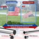 American Flag with Pole, 6FT Flag Pole Holder for Outside House with 3x5 American Flags, Flag Holder with 360 Anti-Tangle Ring, Flag Pole for Outside House