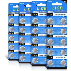 LiCB 40 Pack LR44 AG13 357 303 SR44 Batteries 1.5V Button Coin Cell Battery