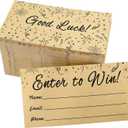 L LIKED 500 Raffle Tickets 3.5 x2 Inch Kraft Paper Enter to Win Entry Form Cards for Carnivals, Raffles, Fairs, Ballot Box, Raffle Drum-with Space for Name, Email Address Phone Number (Brown)