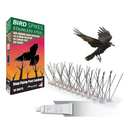 Aspectek Bird Spikes, Stainless Steel Bird Nesting Deterrent and Repellent Kit, Pigeon and Squirrel Spikes for Outdoor Use, 10 Feet with Transparent Silicone Glue