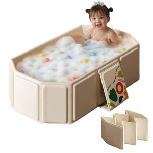 Toddler Bath Tub for Shower, Portable Baby Bathtub, Foldable Kids Bathtub Portable, Travel & Shower Ready, Easy to Clean, Sturdy & Thick, Fits Ages 1-3