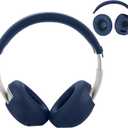 Adhiper Silicone Sweat Ear Covers for Beats Studio Pro Wireless Headphones, Upgraded Studio Pro Headphone Case Covers Accessories with Full Coverage Ear Pads Covers & Zipper Headband Cover - Blue