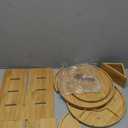 VVW Rotating Bamboo Makeup Organizer,360 Degree Spinning Adjustable Bamboo Vanity Makeup Holder Rack,Large Capacity Cosmetics Storage Display Box,Fits Makeup,Skincare,Cologne (Beige1)