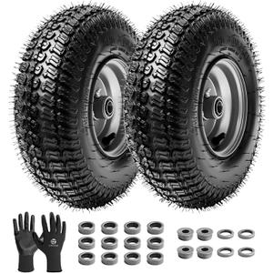 13x5.00-6 Lawn Mower Tubeless Front Tire & Wheel Assembly 4 Ply Tubeless, Compatible with John Deere 100 & 300 Series Riding Mowers with 3" Offset Hub