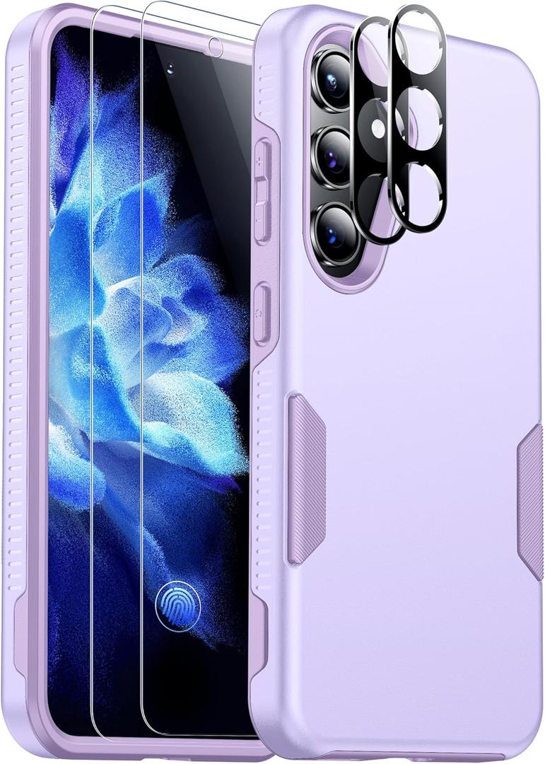 Red2Fire for Samsung Galaxy S24 Case, [Military Grade Drop Protection] Non-Slip Heavy Duty Full Body Shockproof Protection Phone Case for S24 Case 6.2 inch, Light Purple