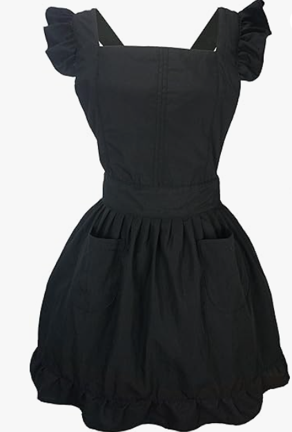 Petite Maid Ruffle Retro Apron Kitchen Cooking Cleaning Fancy Dress Cosplay Costume,L