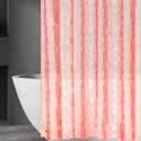 Ga-Geetopia EVA 3D Coral Pearl Water Cube Plastic Shower Curtain Liner - Premium Light Weight 72" x 72" Red Bathroom Shower Showroom Curtain Liner with Rustproof Metal Gromments and Weighted Magnet