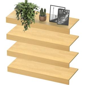 Wooden Wire Shelf Covers for Pantry & Closet  Wire Rack Covers for Shelves, Durable Wood Shelf Covers for Kitchen, Laundry Room, Storage Organization(Yellow Oak,24in*16in)