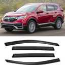 Rain Guards for 2017-2022 Honda CR-V CRV, Out-Channel Window Visor Shields Vent Deflector Shade Wind Dark Smoke 2018 2019 2020 2021, Outside-Mount, 4PCS