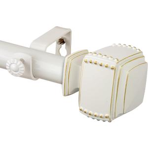 Rod Desyne Bennett 1" Single Curtain Rod, 66-120 inch, White