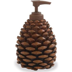 Park Designs Pinecone Hand Soap Dispenser for Bathroom | Nature Decor | Rustic Hand Soap Pump | Refillable Body Lotion & Shampoo Container | Kitchen Dish Soap Dispenser