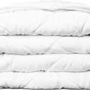 ViscoSoft Microfiber All Seasons Down Alternative Quilted Comforter - Cooling Breathable Premium Soft Reversible Microfiber Duvet Blanket, White, King/California King