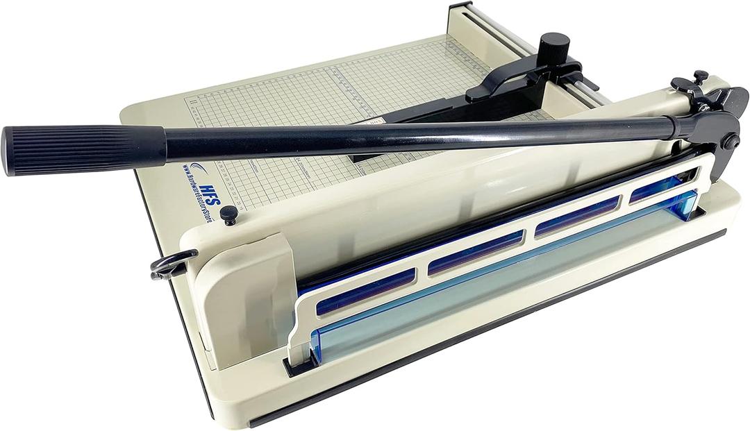 HFS(R) Heavy Duty Guillotine Paper Cutter 400 Sheet Capacity | Solid Steel Construction (A3-17'' paper cutter)