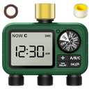 XinFuture Water Timer for Outdoor Garden Hose, Sprinkler Timer for Garden Faucet with Auto/Manual/Rain Delay Mode, Sprinkler Irrigation Controller for Yard Lawn (3 Zones Brass Inlet)