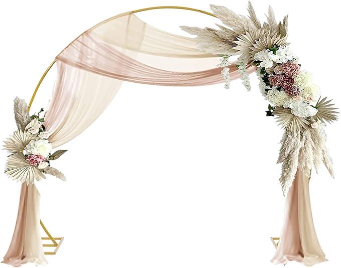 Metal Arch Backdrop Stand Set of 3, 6 ft/ 5 ft/ 4 ft Party Arch Stands for Wedding, Birthday, Baby Shower, Bridal Shower - Balloon Arched Frame for Garden Decor, Gold Floral Arches, 3 Pieces (102"W x 86.4"H)